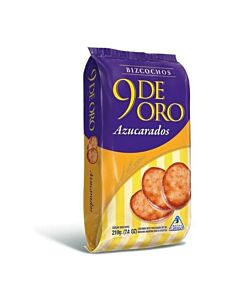 BIZCOCHOS 9 DE ORO AZUCARADOS x 210 GR