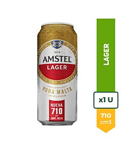CERVEZA AMSTEL LAGER LATON x 710 ML