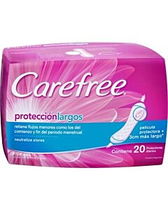 PROTECTOR DIARIO CAREFREE LARGO x 20 U