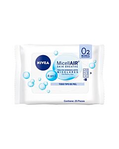 TOALLITAS DESMAQUILLANTES NIVEA MICELARES x 25 U