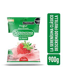 YOGUR LA SERENISIMA CLASICO FRUTILLA DESCREMADA SACHET x 900 GR