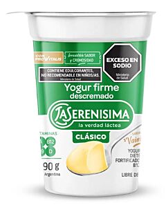 YOGUR LA SERENISIMA CLASICO FIRME VAINILLA DESCREMADA x 190  GR